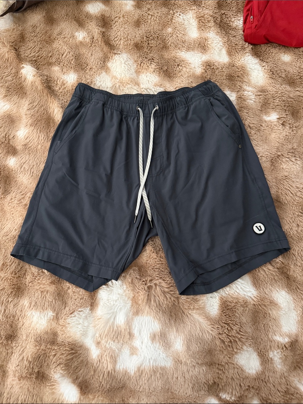 Vuori Men's Charcoal Athletic Shorts with Drawstring